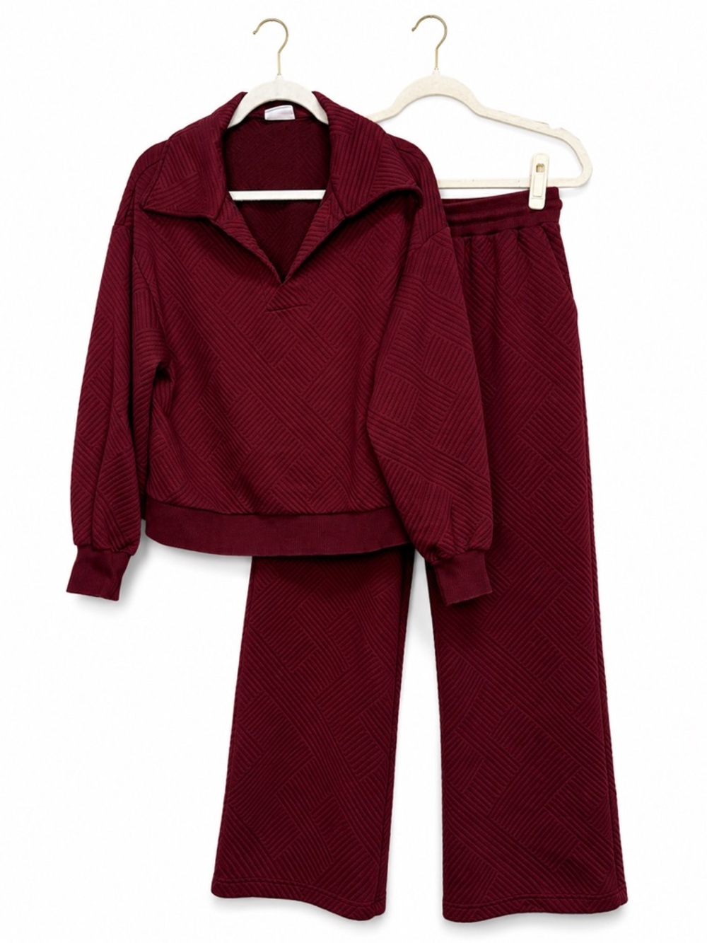 New In Maroon Matching Lounge Set